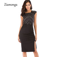 Ziamonga-vestido de fiesta de pasarela con remaches, sin mangas, ceñido al cuerpo, Sexy, hasta la rodilla 2024 - compra barato
