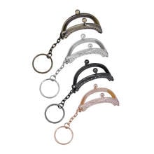 5CM Metal Purse Frame Golden Bronze Silver Half Round Metal Purse Frame Kiss Clasp Lock with Key Ring Bag Accessories 2024 - buy cheap