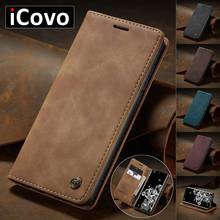 Matte Leather Flip Cover for Samsung A71 A51 A70 A50 A40 A30 A20 A10 Wallet Case S21 5G S20 Ultra Note 10 Plus S10 S10e S9 S8 S7 2024 - купить недорого