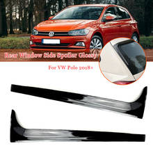 2PCS Car Rear Window Side Spoilers Glossy Canard Canards Splitter For VW For Polo MK6 2018 2019 2020 2024 - buy cheap