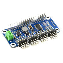 Chapéu servo drive raspberry pi, 16 canais, interface i2c de 12 bits, ângulo reto, placa de expansão para raspberry pi 4b/3b +/3b 2024 - compre barato