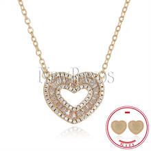 Винтажное ожерелье с кулоном в виде сердца, ожерелье с блестящей длинной цепочкой из фианита ААА, женские модные украшения NWX002442 2024 - купить недорого