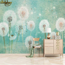 Beibehang-papel tapiz personalizado de diente de león para sala de estar, foto 3D, mural de fondo verde vintage para dormitorio, papel tapiz 2024 - compra barato