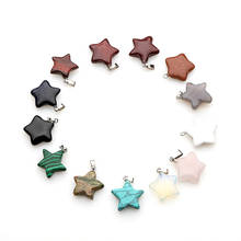 20mm forma da estrela colar pingente natural semi-precioso pedra ágata de cristal rosew quartzo forma estrela do mar pingente de moda atacado 2024 - compre barato