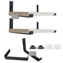 2Pcs/Lot Matte Black Wall Mounted Floating Shelf Bracket Support With Screws L-shaped Handcrafted Forged Rustic Style 2024 - buy cheap