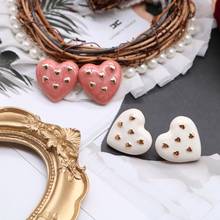 Pendientes esmaltados con forma de corazón para mujer, aretes de tuerca, temperamento Vintage, fiesta de cumpleaños, regalos, joyería 2024 - compra barato