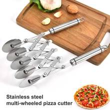 Stainless Steel 5 Wheels Roller Pizza Cutter Dough Divider Kitchen Bakeware Tool Great for cutting brownies cookies cake orpasta 2024 - buy cheap