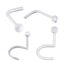 4 Pcs/Set Flexible Nose Ring Hoop Charm Acrylic L-Shape Body Piercing Stud Rings Transparent Clear Women Men Body Sexy Jewelry 2024 - buy cheap