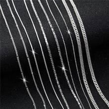 Correntes de cobra de cores prateadas, para homens mulheres link curb onda d' água colar 44-51cm acessórios de joias 2024 - compre barato