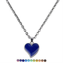 Temperature Change Necklace with Silver Color Heart Shaped Mood Emotion Feeling Necklace Stainless Steel Jewelry for Unisex 2024 - buy cheap