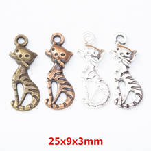 85 pieces of retro metal zinc alloy cat Pendant for DIY handmade jewelry necklace making 8191 2024 - buy cheap