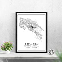 Costa Rica map print poster canvas | Costa Rica country map print poster canvas | Costa Rica City Street Map Art 2024 - buy cheap