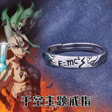 Anel de prata esterlina 925 para cosplay de ishigami senku, anime dr. stone, joias ajustáveis, tamanho eua, 6/7/8, adereços para presente de natal 2024 - compre barato