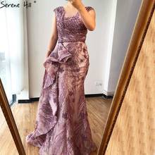 Serene Hill Dubai Pink Mermaid Sleeveless Evening Dress High-end O-Neck Beading Lace Formal Party Wear Gown 2020 CLA70669 2024 - buy cheap