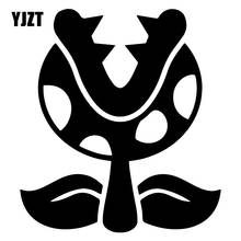YJZT x см, Забавный цветок, украшение для автомобильного хвоста, поцарапанная мультяшная наклейка на автомобиль 2024 - купить недорого