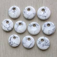 Fashion natural white turquoises stone gogo donut pendants beads 30mm for necklace Bracelet jewelry making Wholesale 10pcs/lot 2024 - buy cheap