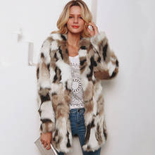 Plus Size Fashion Faux Fur Coat Women Winter Coat Autumn Warm Soft Leopard Print Jacket Female Overcoat Outerwear 2024 - buy cheap