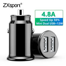 Quick Charge MINI USB Car Charger Dual USB Fast Charger 3.1A 4.8A for Xiaomi cellphone iPhone 11 Pro Max Mobile Phone Charge 2024 - buy cheap