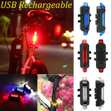 Safety NEW Bike Bicycle LED USB Rechargeable Front Rear Warning Light Cycling Tail Lamp with Charging Cable 2024 - buy cheap