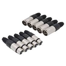 10Pcs 3 Pin XLR Solder Type Connector 5 Male + 5 Female Plug Cable Connector Microphone Audio Socket 2024 - buy cheap