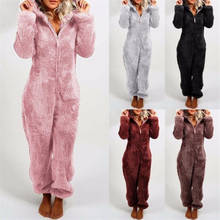 Winter Warm Pyjamas Women Onesies Fluffy Fleece Jumpsuits Sleepwear Overall Plus Size Hood Sets Pajamas For Women AdultS-5XL 2024 - buy cheap