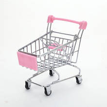 Mini Shopping Cart Children Pretend Play Toys Creative Storage Tool Supermarket Handcart Trolley Table Office Novelty Decoration 2024 - buy cheap