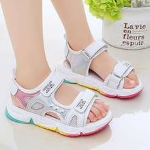 Fashion Girls Sandals Rainbow Sole Children's Beach Shoes 2021 New Summer Kids Sandals For Girls Princess Leather Casual Shoes 2024 - buy cheap