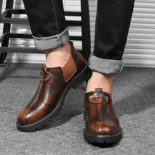 BIMUDUIYU-zapatos Oxford formales para hombre, mocasines sin cordones de cuero genuino, informales, de trabajo, estilo Chelsea británico 2024 - compra barato