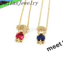 10Pcs Crystal Boy and Girl Charms Pendant Chain Necklace Women Trendy Jewelry Crystal Zirconia Body Decorations 2024 - buy cheap