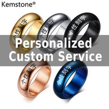 Kemstone-anillo de acero inoxidable sencillo para hombre, Color negro, azul, dorado, rosa, plateado, brillante, bisutería, regalo 2024 - compra barato