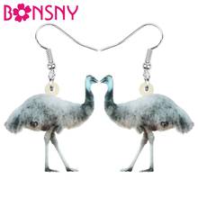 Bonsny Acrylic Australia Emu Bird Earrings Animal Drop Dangle Jewelry For Women Girl Teens Kids Charm Party Decoration Gift Bulk 2024 - buy cheap
