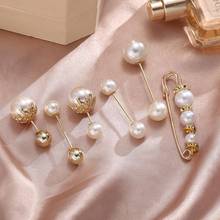 6pcs Brooch Set Big Beads Fashion Clothing Brooches for Women Pearl Lapel Pin Sweater Dress Brooch Pins Badge Buckle Accessories 2024 - buy cheap