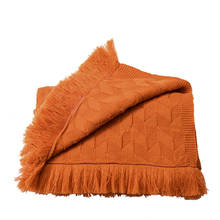 Nova nordic retro losango lã de malha cor pura cobertor cama fim toalha com sofá cobertor e cobertor 2024 - compre barato