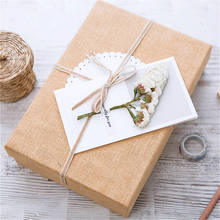 1pcs Gift Box Kawaii Dried Flowers Cards Invitations Postcards Gifts Card Invitations Postcards Wedding Party Festival Greet 2024 - buy cheap