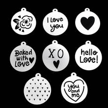 Valentine's Day Cake Cookies Stencil Coffee Template Biscuits Fondant Mold Cake Decorating Tools 2024 - buy cheap