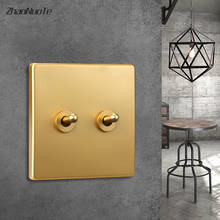 Gold High Quality Brass Toggle Switch 1-4 Gang 2 Way Home Improvement Type 86 Wall Light  Switch 2024 - купить недорого