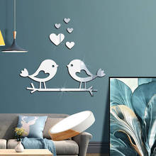 3D Wall Stickers for Bedroom Home Decor Acrylic Mirror Sticker Wedding Decoration Branch Birds Self Adhesive Waterproof Decal 2024 - buy cheap