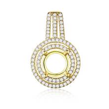 HELON-Colgante redondo de oro amarillo de 14 quilates para mujer, accesorio de 6-7mm, oro de 14K AU585, diamantes naturales, ajuste de semimontaje, joyería fina para fiesta 2024 - compra barato