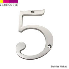 4 in Sold Zinc Modern House Number Hotel Home Door Number Outdoor Address Plaque Zinc Alloy Number for House Address Sign #5 2024 - buy cheap
