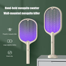 Raquete elétrica de insetos 2 em 1, eletrocutador de insetos recarregável por usb, com luz led, portátil, armadilha assassina para insetos 2024 - compre barato