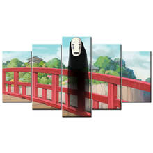 Canvas Wall Art 5 Pieces Spirited Away Paintings HD Printed Modular Pictures For Living Room Decor Animation Posters Framework 2024 - buy cheap