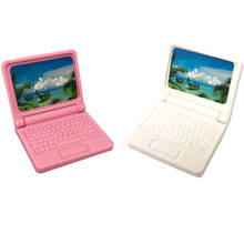 NK-accesorios para muñecas Barbie, Mini ordenador portátil de imitación de color rosa Noble, juguetes de oficina, 001B, DZ, una unidad 2024 - compra barato