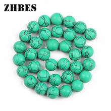 Natural calaite pedra fosco verde pinho pedra turquesa 4 6 8 10 12mm espaçadores redondos grânulos soltos para fazer jóias pulseira diy 2024 - compre barato