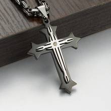 Heavy High Quality 5mm Wide Byzantine Chain Cross Pendant Men Cool Stainless Steel Male Punk Necklaces Jewelry Gift 18-32inch 2024 - buy cheap