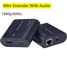 Extensor compatible con HDMI, 1080P/60Hz, con receptor transmisor de Audio sobre Cat5e /Cat6, Cable Ethernet de 60M, extensor TX/RX 2024 - compra barato