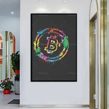 Bitcoin Colors canvas prints Classic Poster Decorative Painting Canvas Wall Art Living Room Hanging Painting Bedroom 2024 - buy cheap