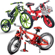 Electric Bicycle Bike Compatible City Mountain Biking 3D Model Building Blocks Kits DIY Educational Toys For Children 2024 - buy cheap