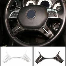 For Mercedes Benz ML GL C E class W212 W204 X166 W166 ABS Chrome Carbon Fiber Car Steering Wheel Sequin Button Cover Trim Sticke 2024 - buy cheap