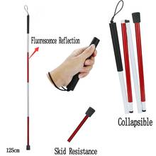40# Folding Blind Stick 4 Sections Folding Blind Guide Cane Aluminum Walking Stick Camping Hiking Senderismo Equipamiento 2024 - buy cheap
