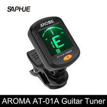AROMA AT-01A Guitar Tuner Rotatable Clip-on Tuner LCD Display for Chromatic Acoustic Guitar Bass Ukulele Black Guitar Parts 2024 - купить недорого